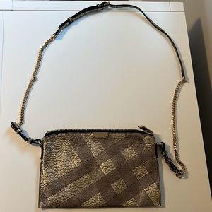 Burberry Peyton Check-Embossed Leather Crossbody